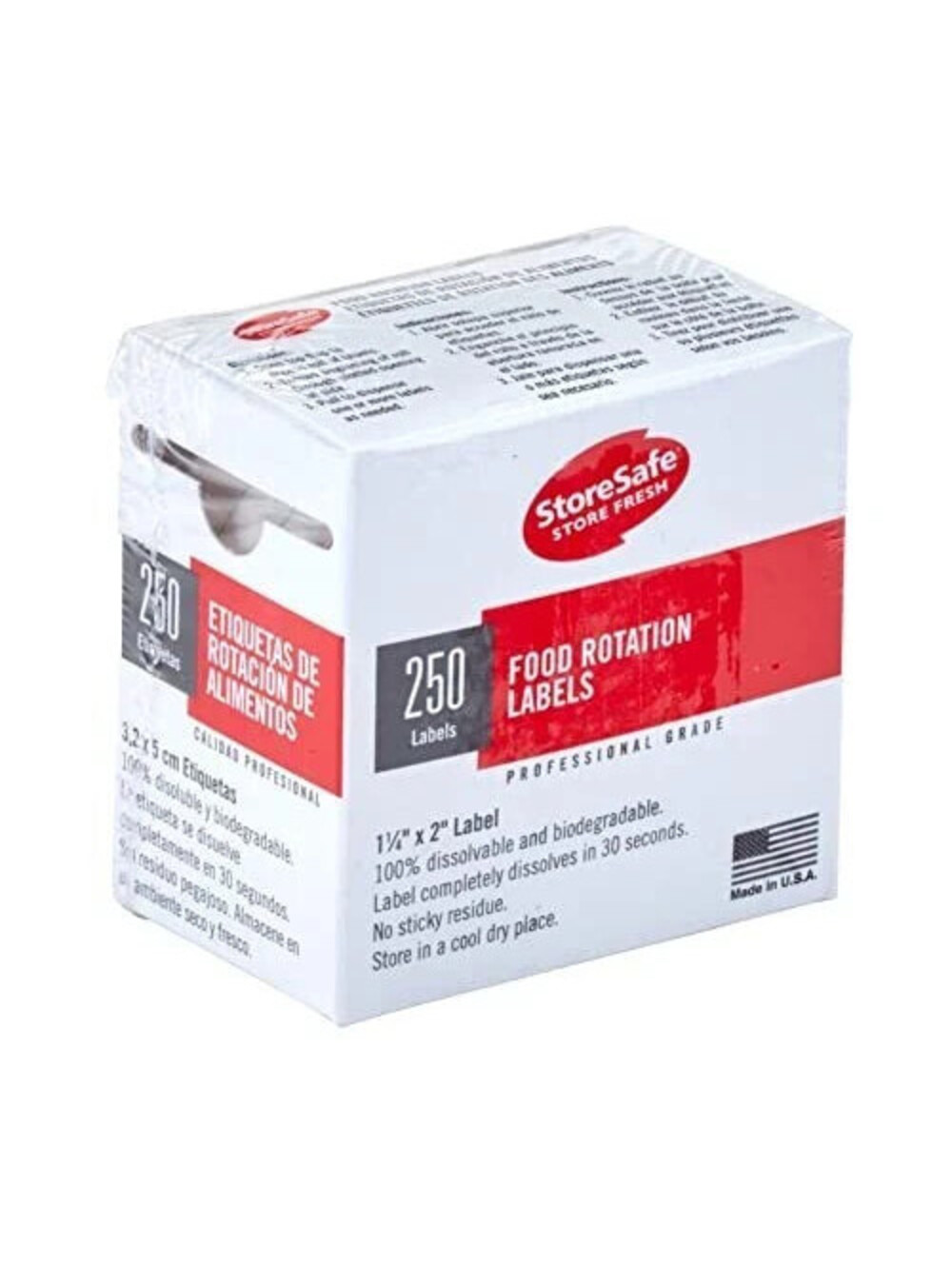 1252SLB250 2" x 1.25" Storesafe Food Rotation Label - 250 / RL